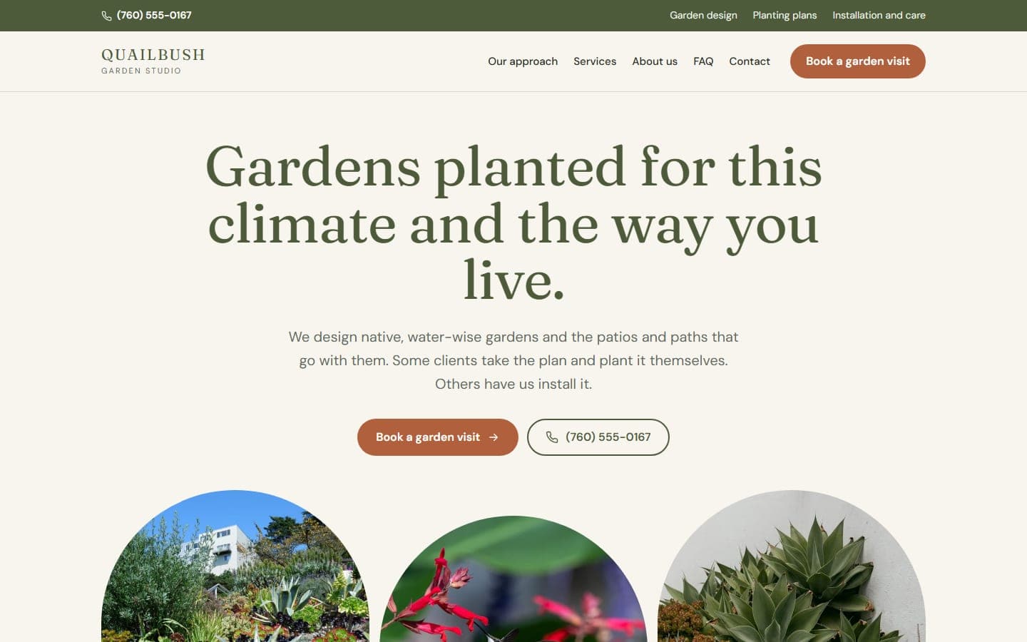 Refreshed website: Garden design studio