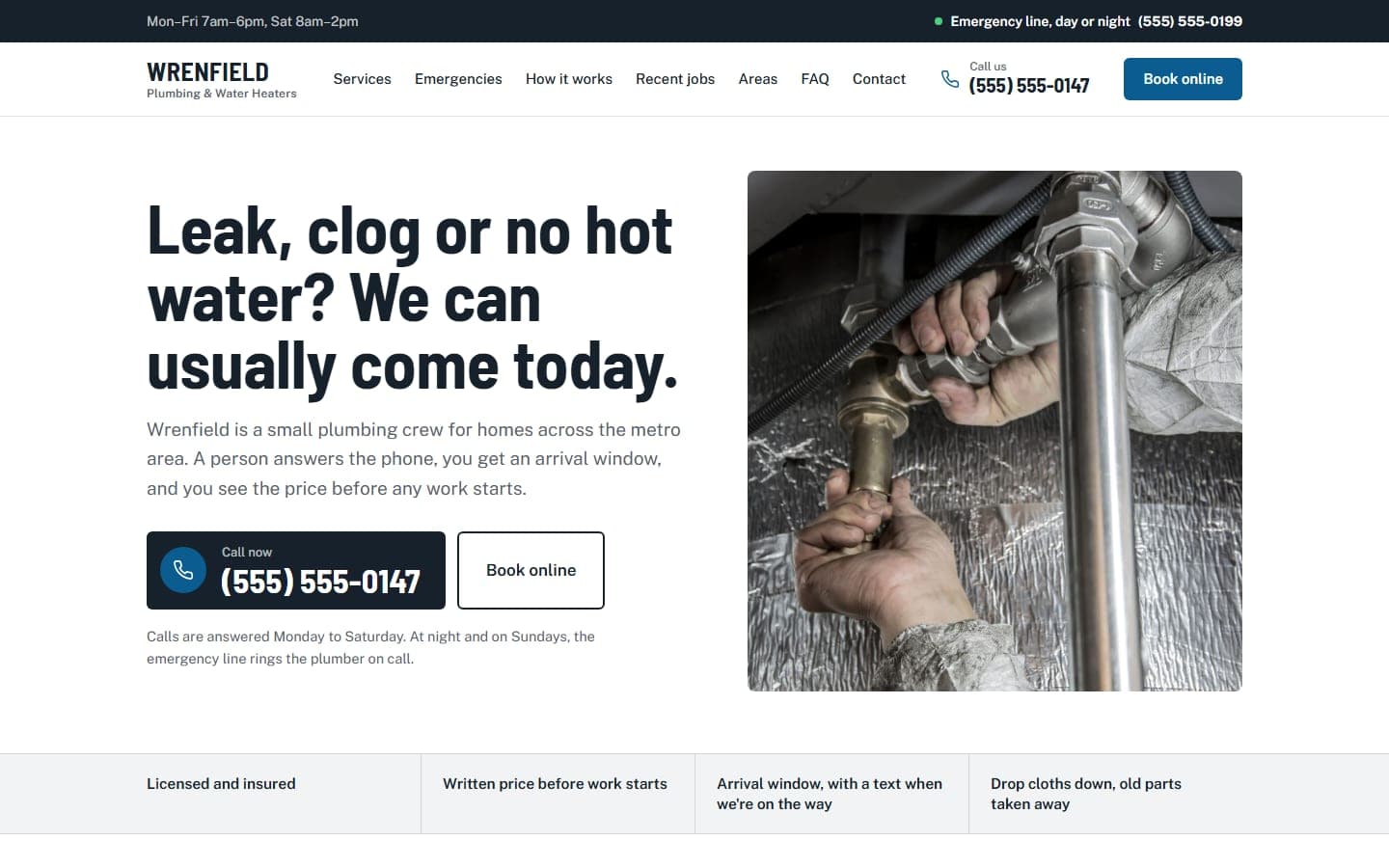 Refreshed website: Plumbing company